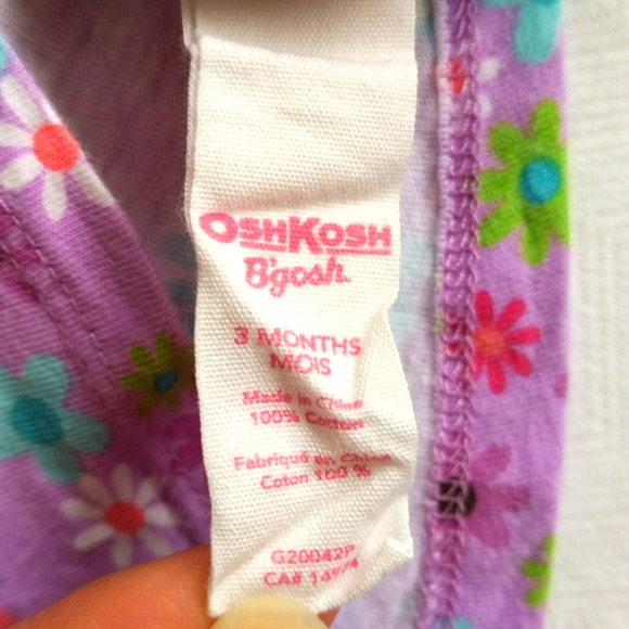 vintage oshkosh b'gosh 2-piece floral outfit set 3 months baby girl - Picture 7 of 7